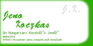 jeno koczkas business card